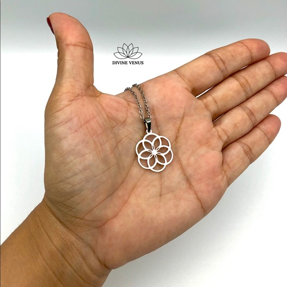 Seed of Life Sacred Geometry Necklace - Picture 3 of 10